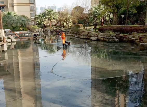 郯城景观池淤泥清理